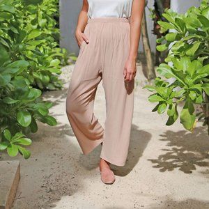 HDH Basics: Easy Wide-Leg Pant in Rust/Crimson NWT